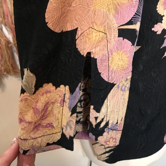 Citron Silk Crane Button Down Shirt - Picture 5 of 6